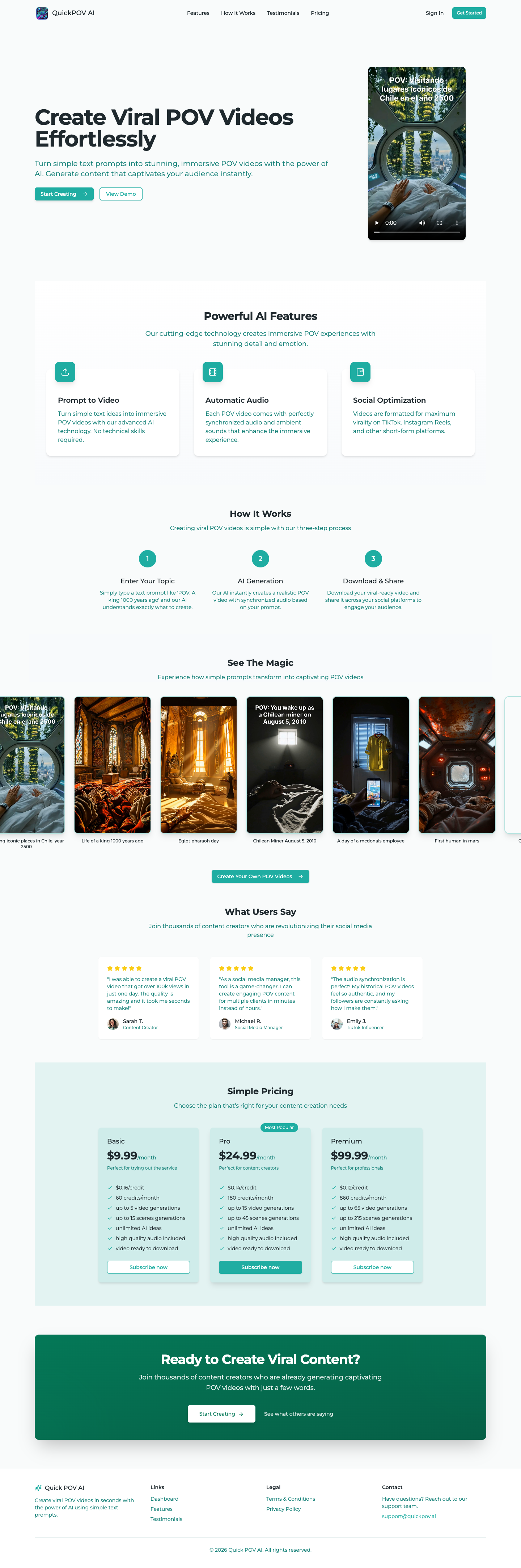 QuickPOV AI full landing page screenshot