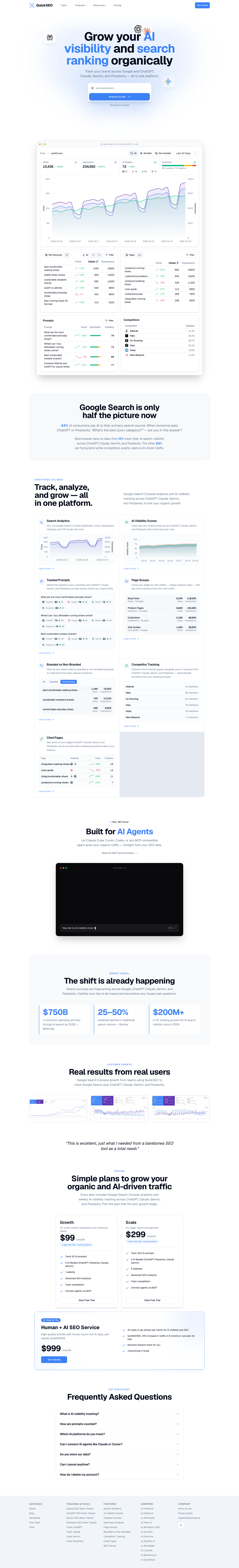 QuickSEO full landing page screenshot