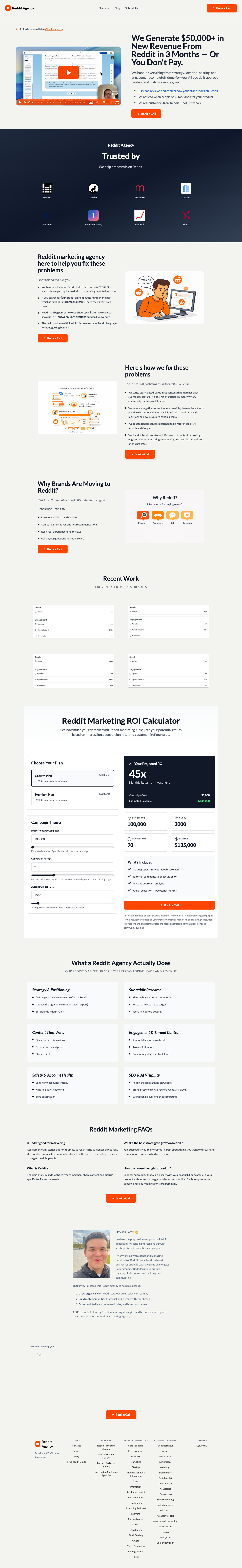 Reddit Agency full landing page screenshot