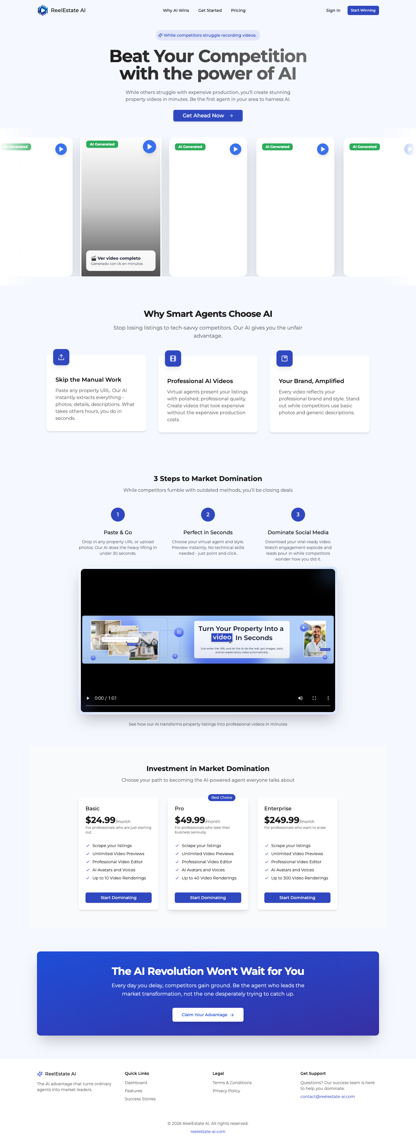 ReelEstate full landing page screenshot