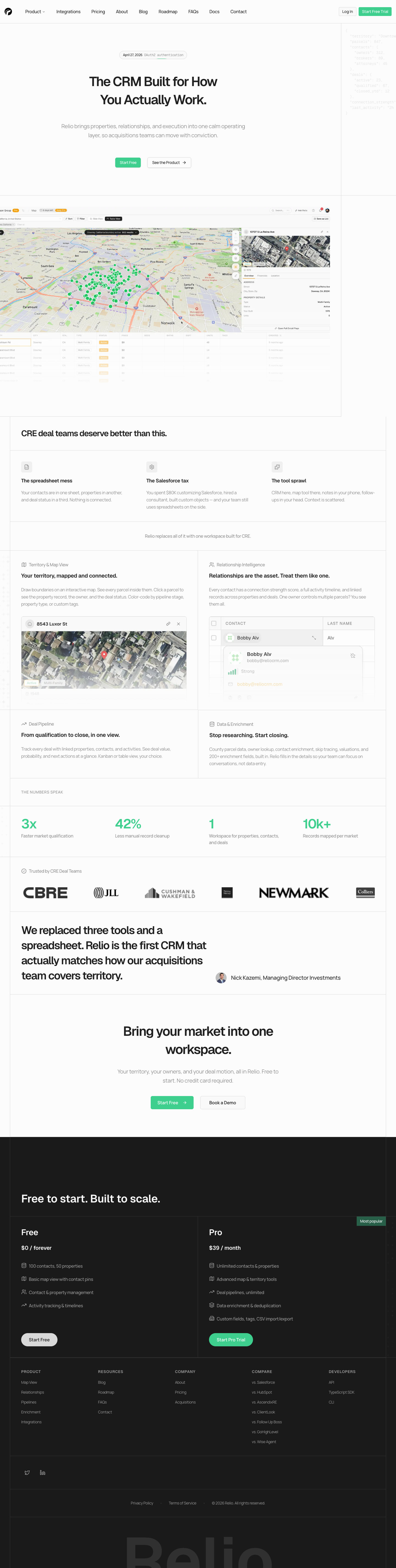 Relio full landing page screenshot