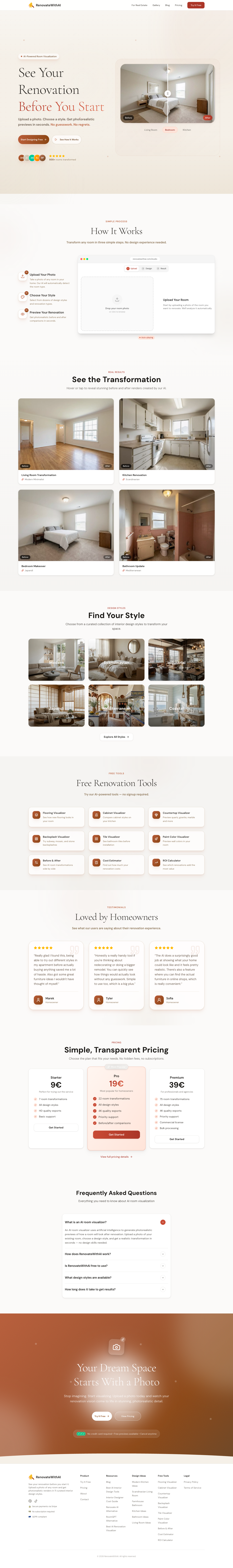 RenovateWithAI full landing page screenshot
