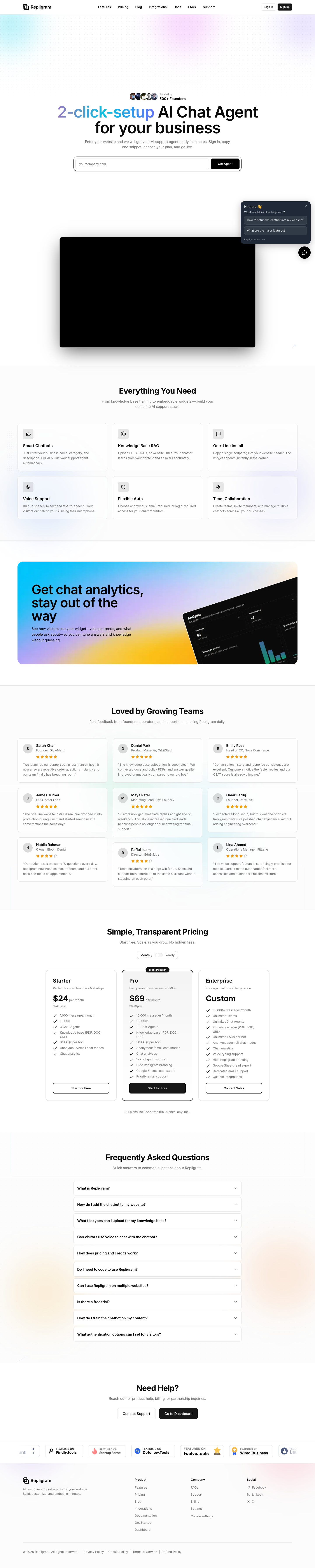 Repligram full landing page screenshot