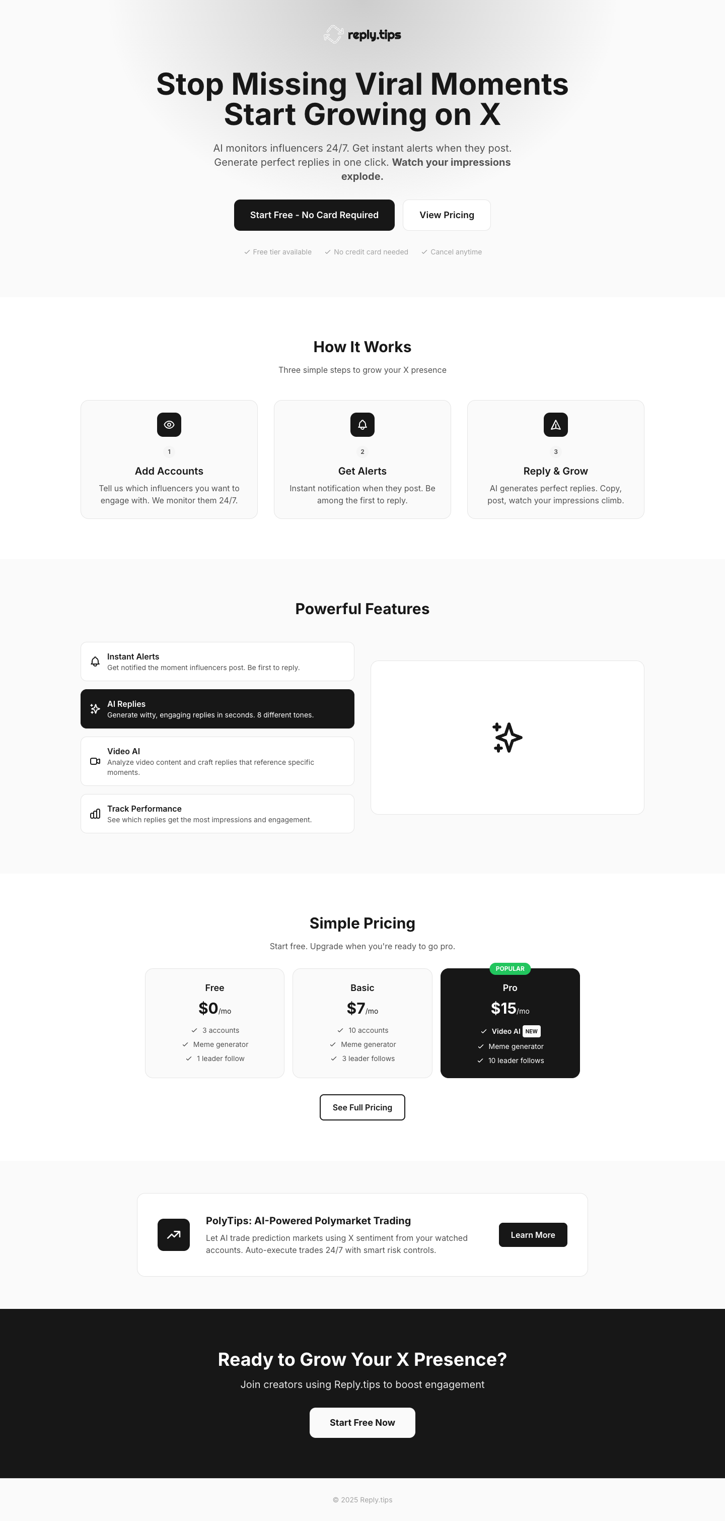 Reply.Tips full landing page screenshot