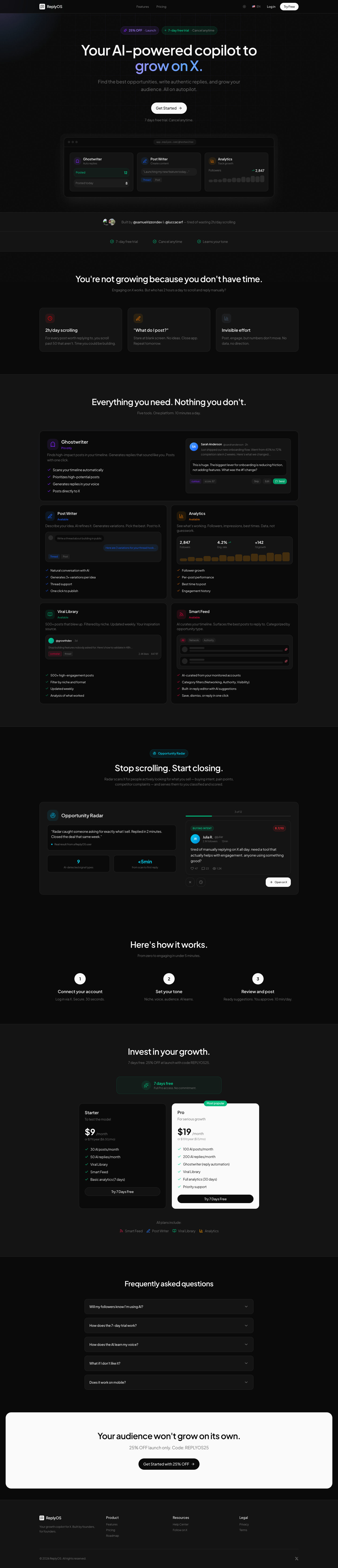ReplyOS full landing page screenshot