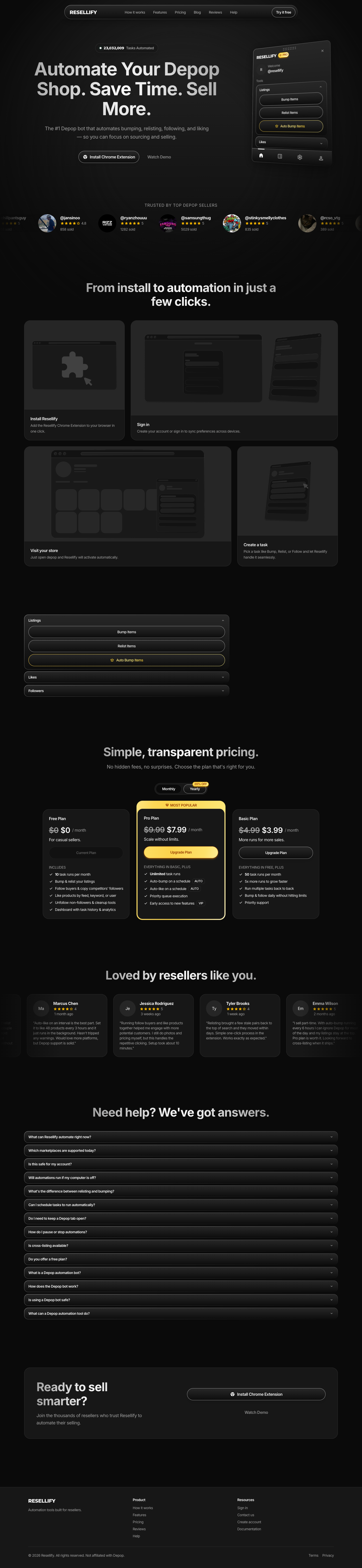 RESELLIFY full landing page screenshot
