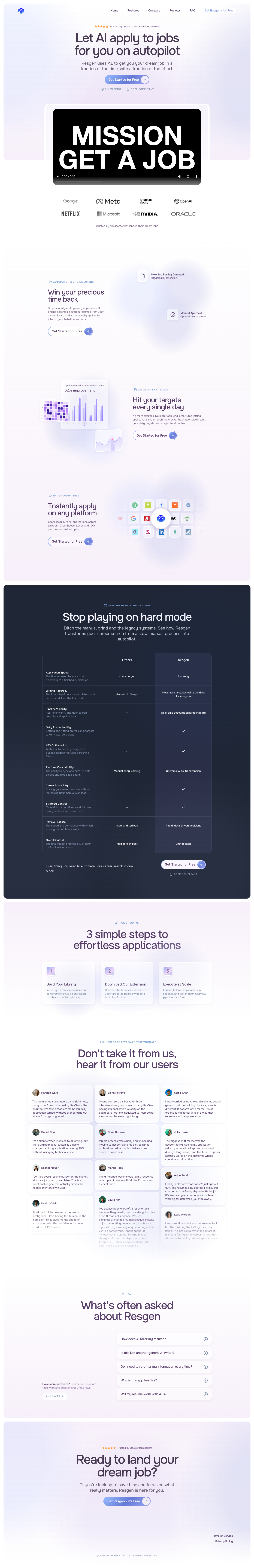 Resgen full landing page screenshot
