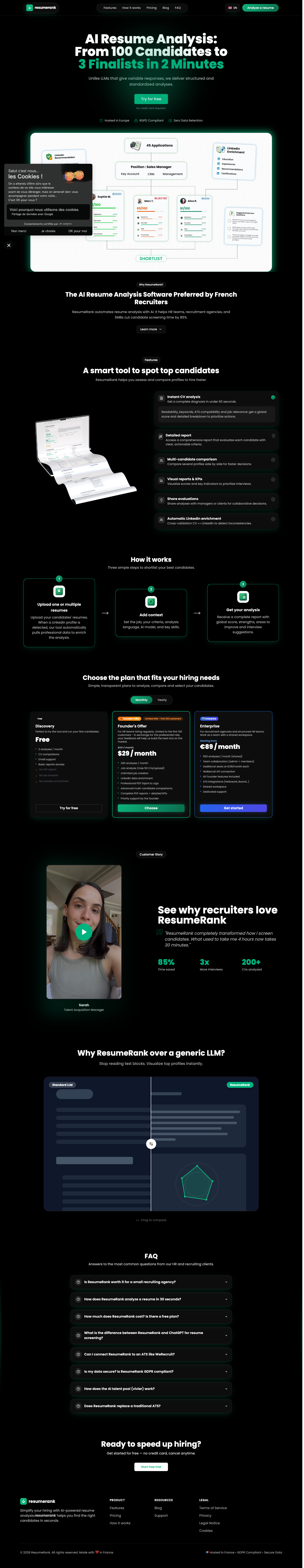 ResumeRank full landing page screenshot