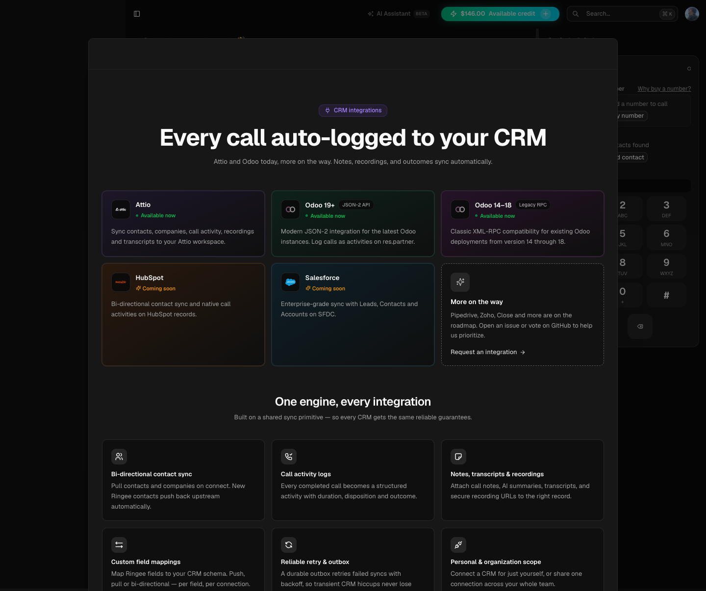 Ringee.io full landing page screenshot