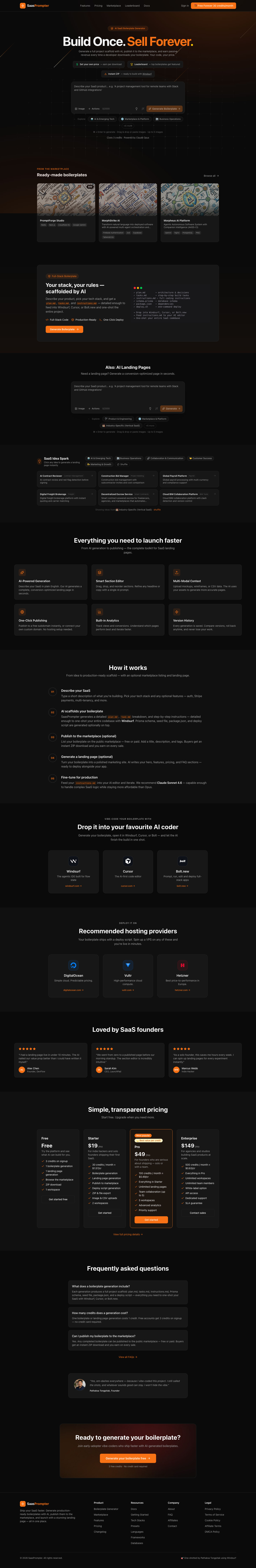SaasPrompter.com full landing page screenshot
