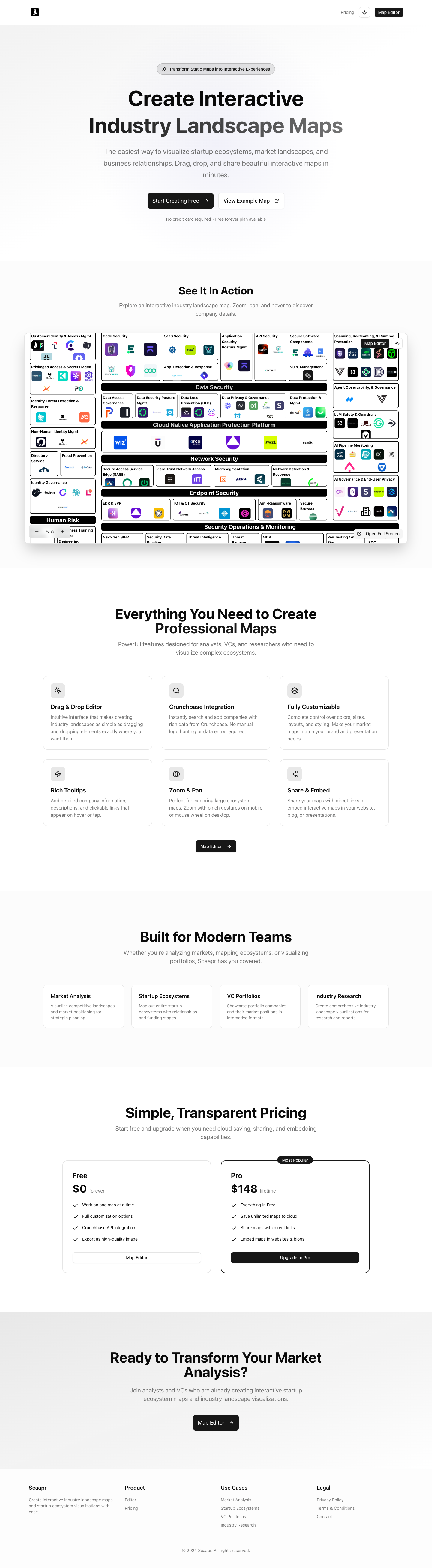 Scaapr full landing page screenshot