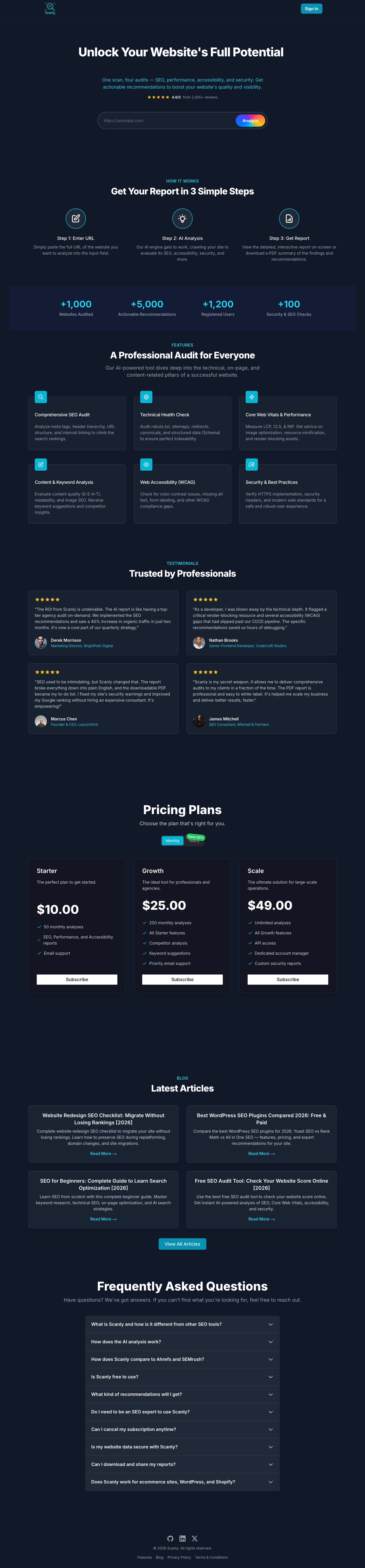 Scanly full landing page screenshot