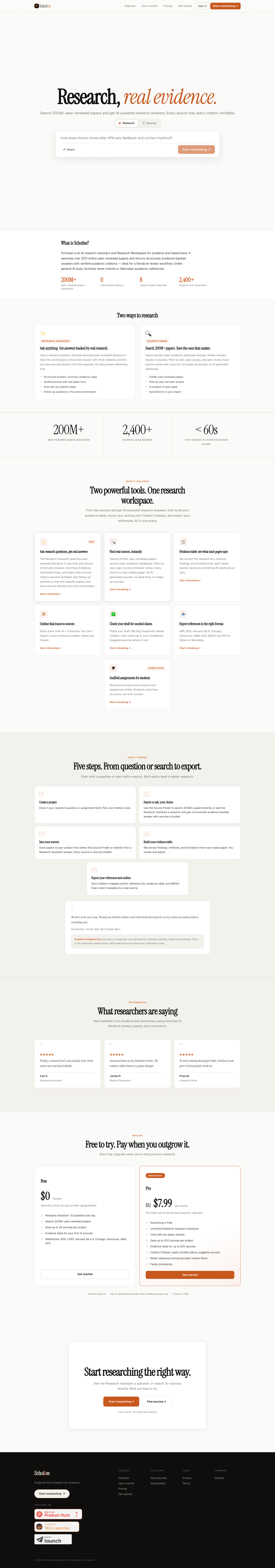 Scholise full landing page screenshot
