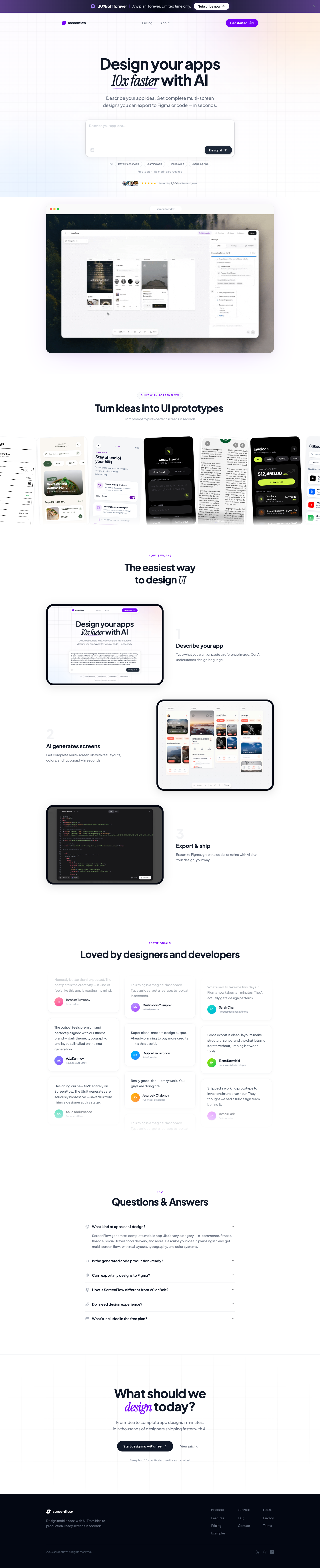screenflow.dev full landing page screenshot