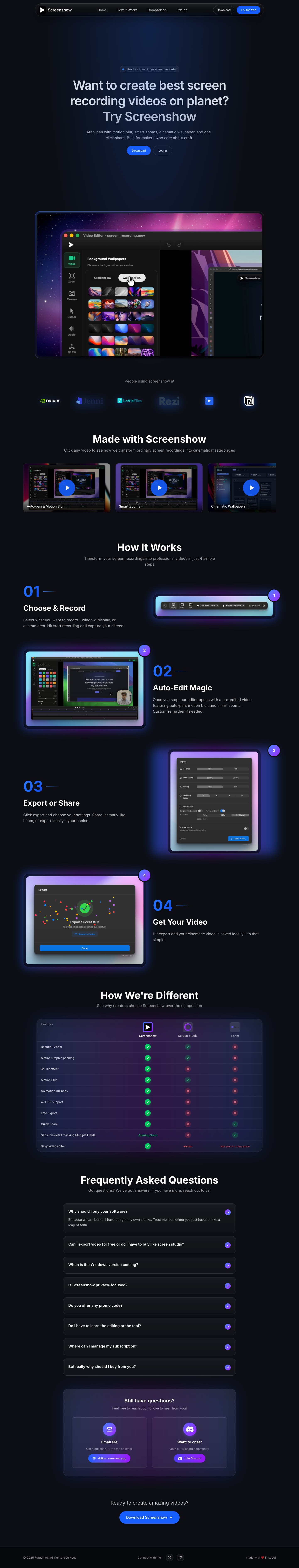Screenshow full landing page screenshot
