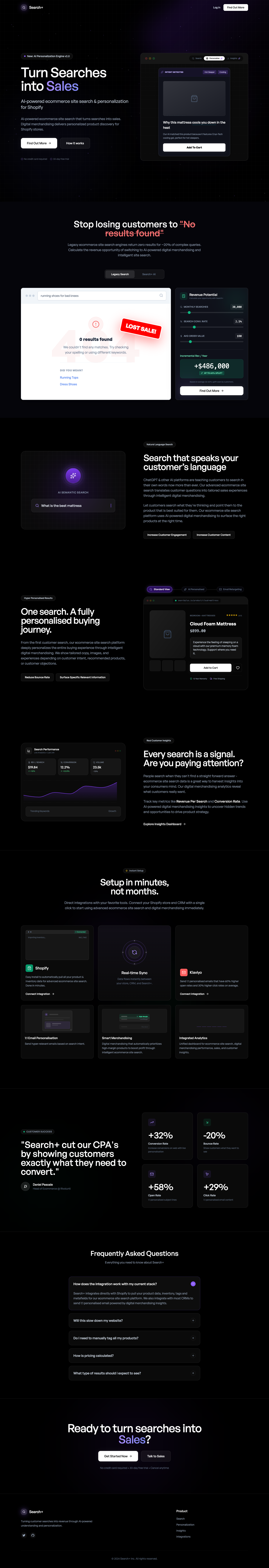 Search+ full landing page screenshot