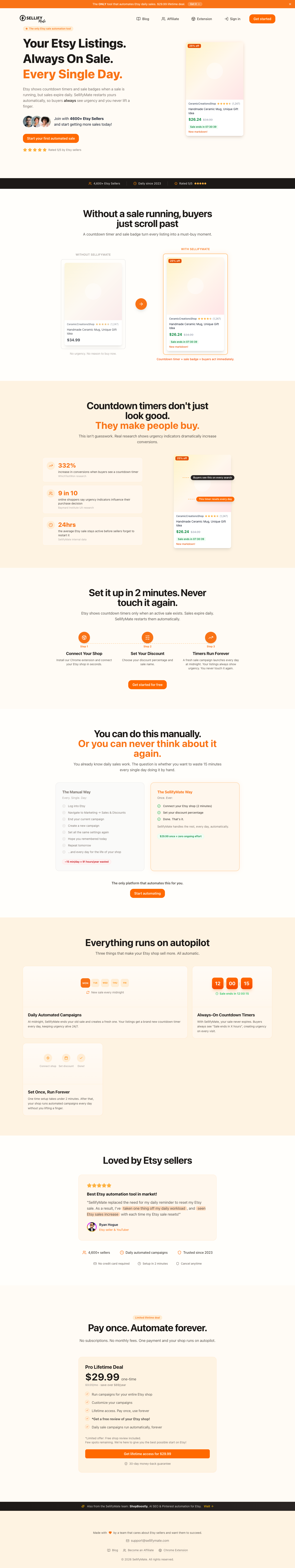 SellifyMate full landing page screenshot