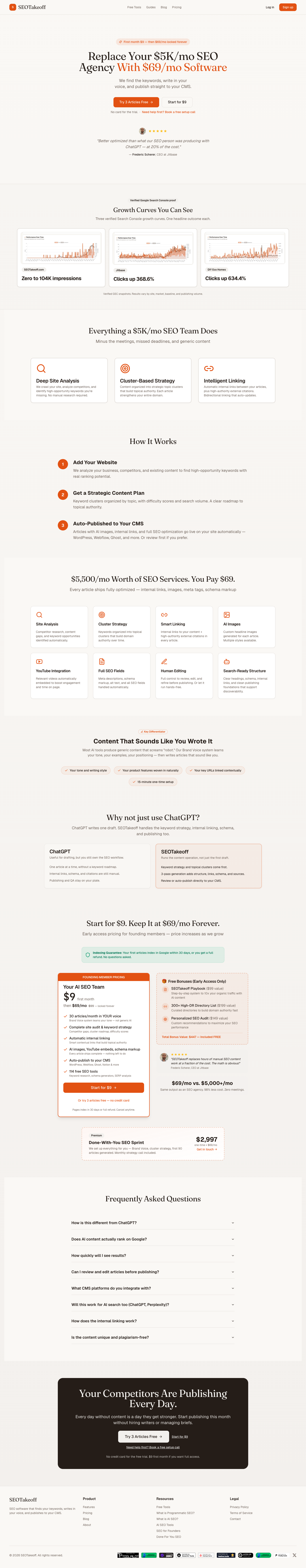 SEOTakeoff full landing page screenshot
