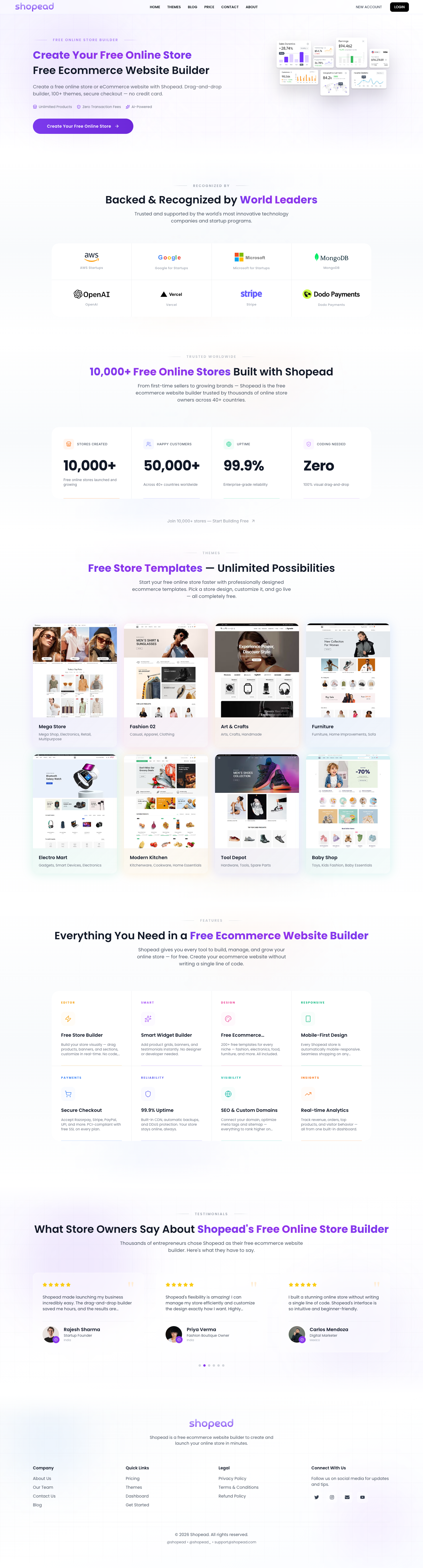 shopead full landing page screenshot