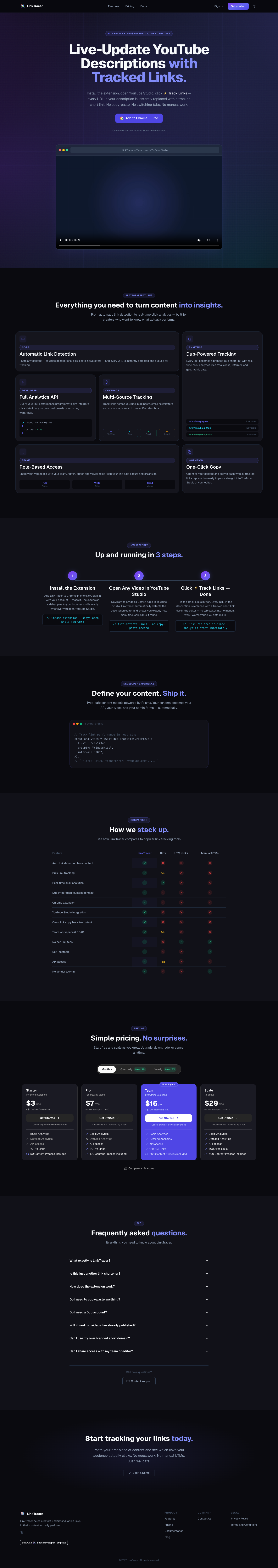 Social Link Tracer full landing page screenshot