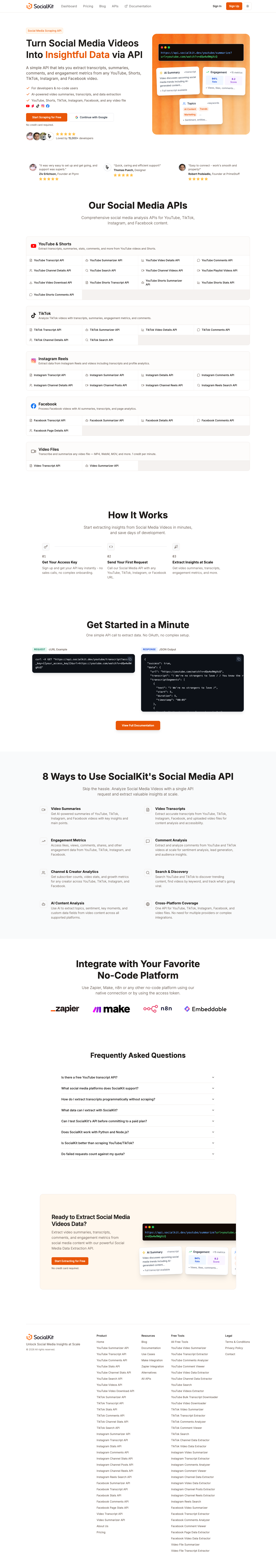 SocialKit full landing page screenshot