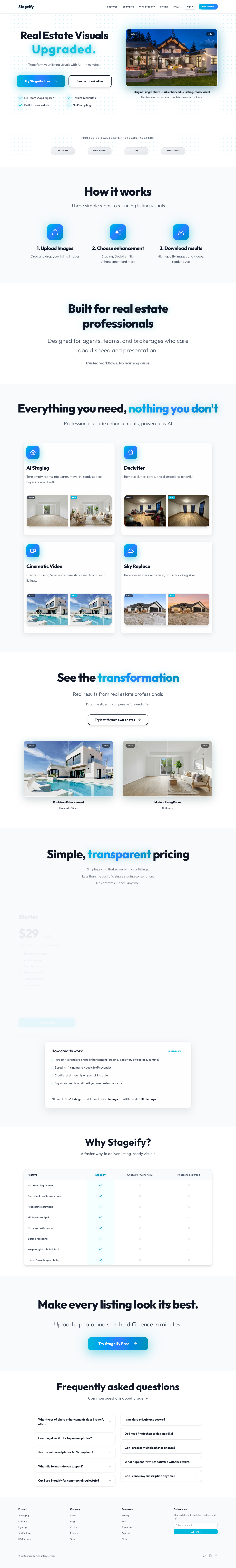Stageify.io full landing page screenshot
