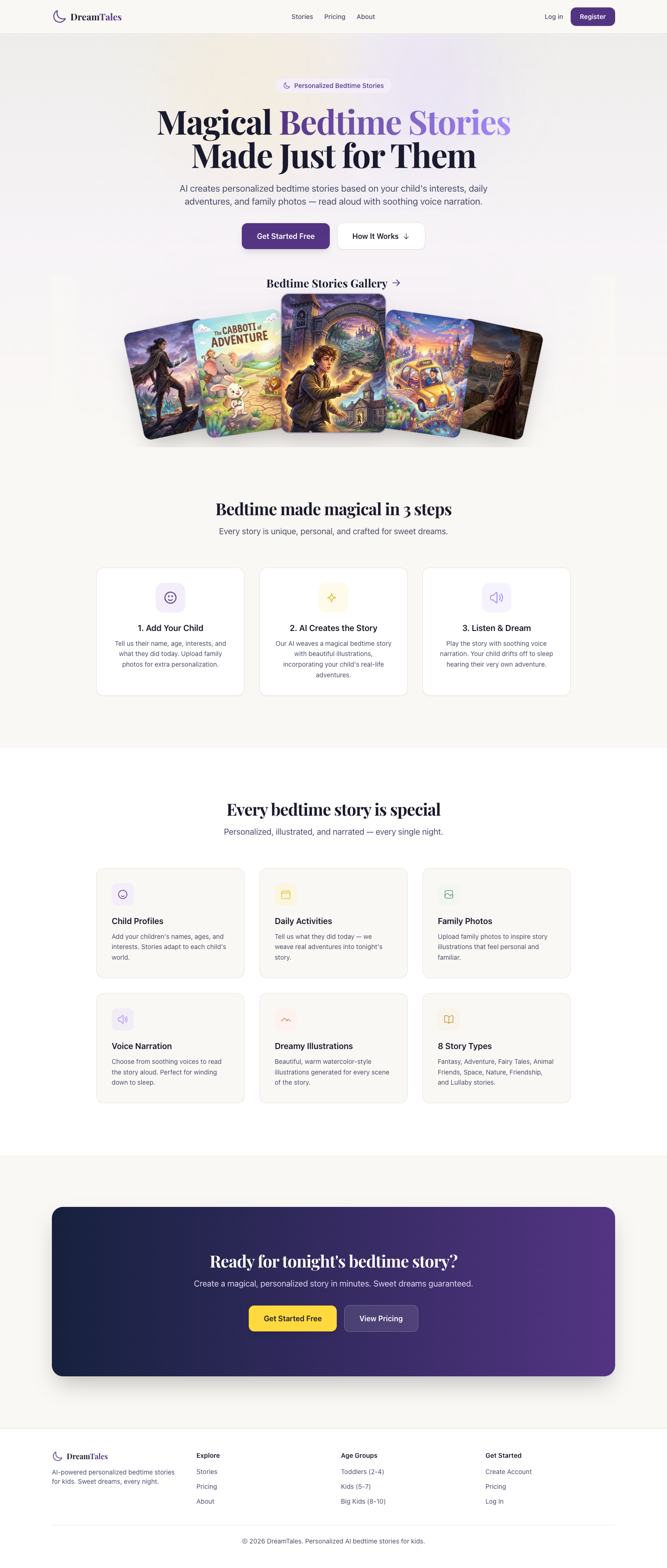 Story Maker full landing page screenshot