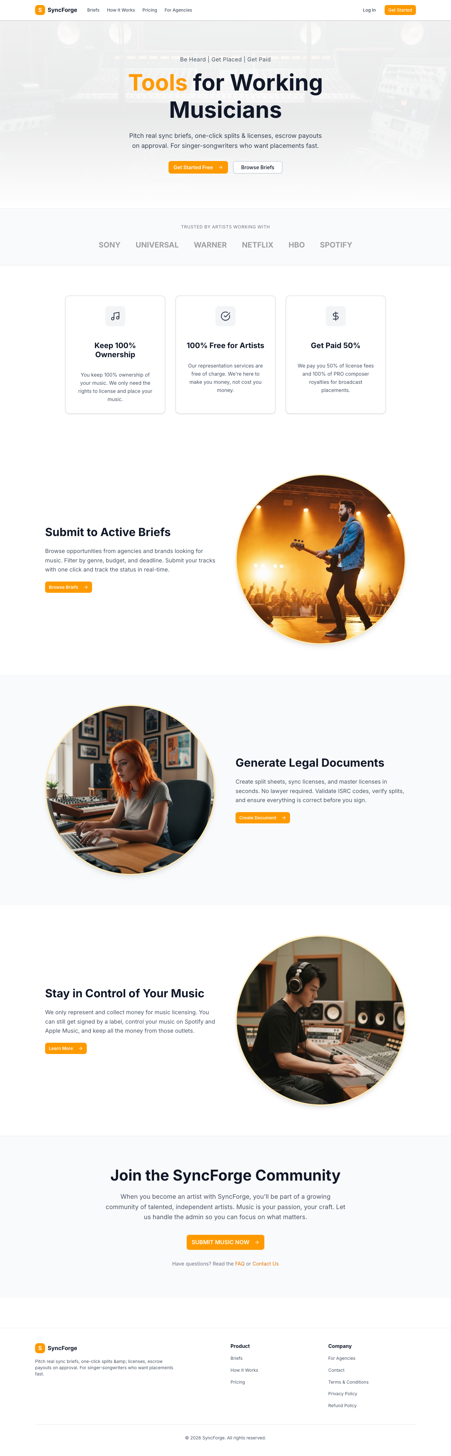 SyncForge full landing page screenshot