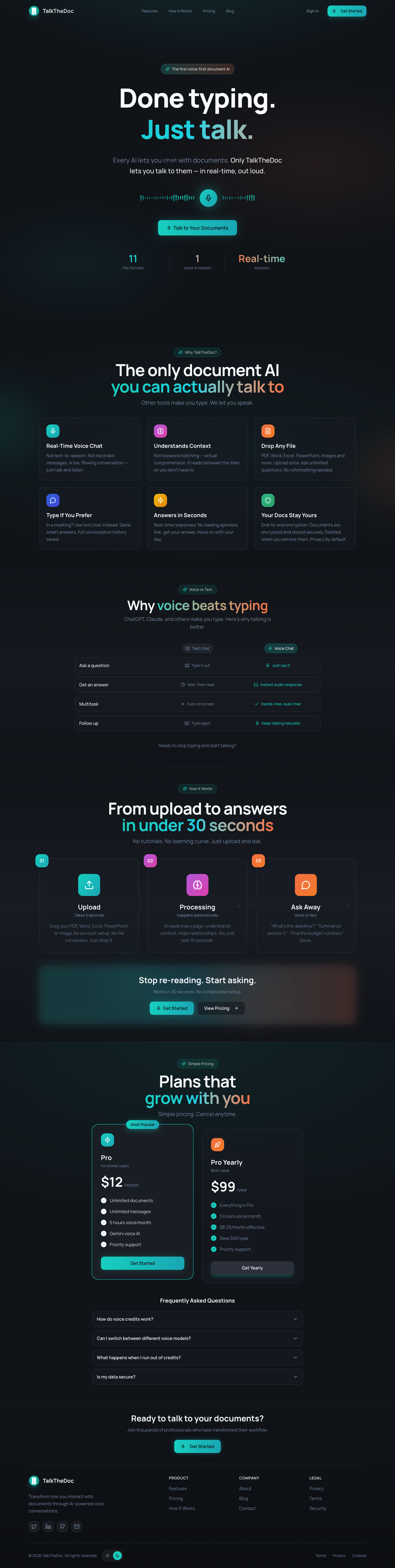 TalkTheDoc full landing page screenshot