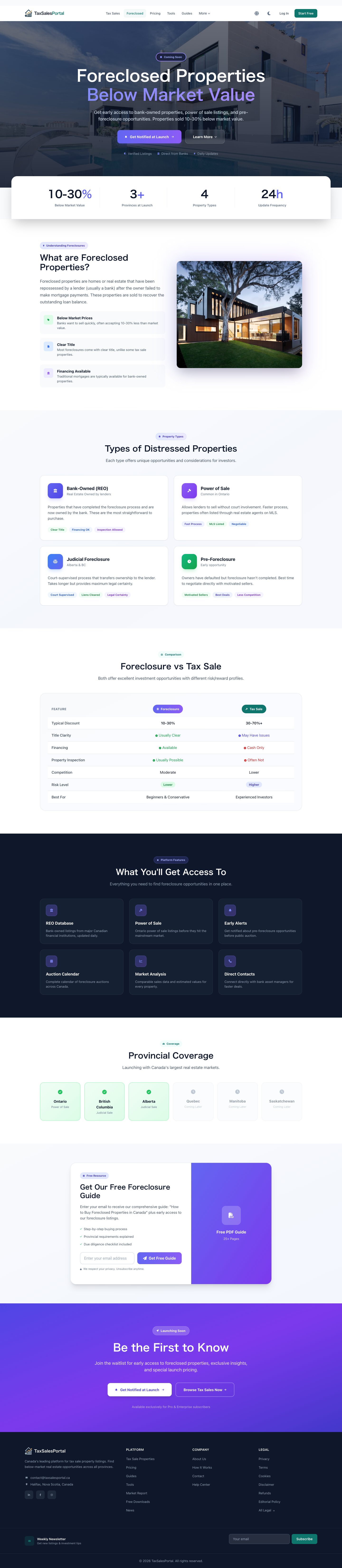 Tax Sales Portal full landing page screenshot