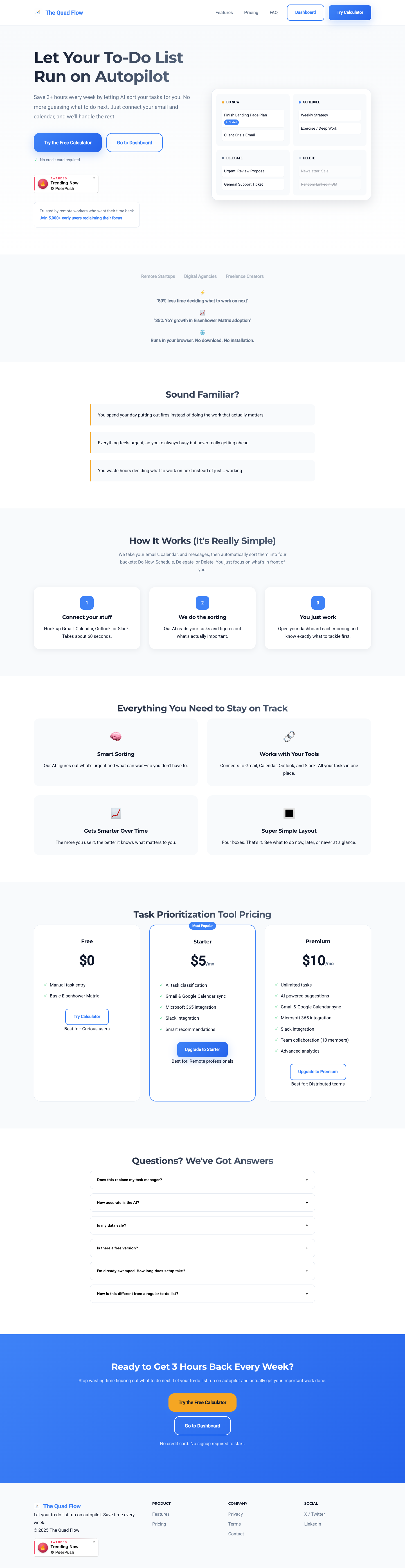 TheQuadFlow full landing page screenshot
