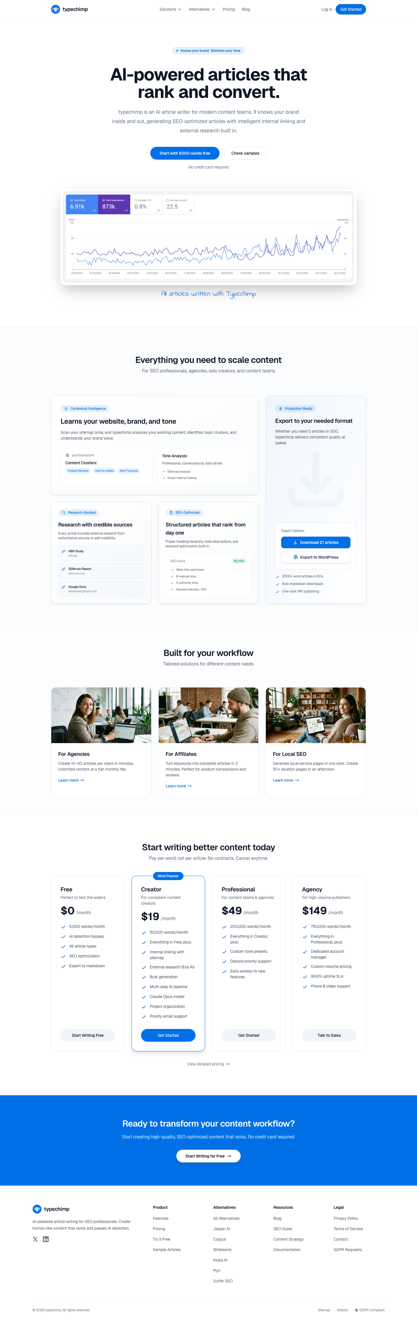 typechimp full landing page screenshot