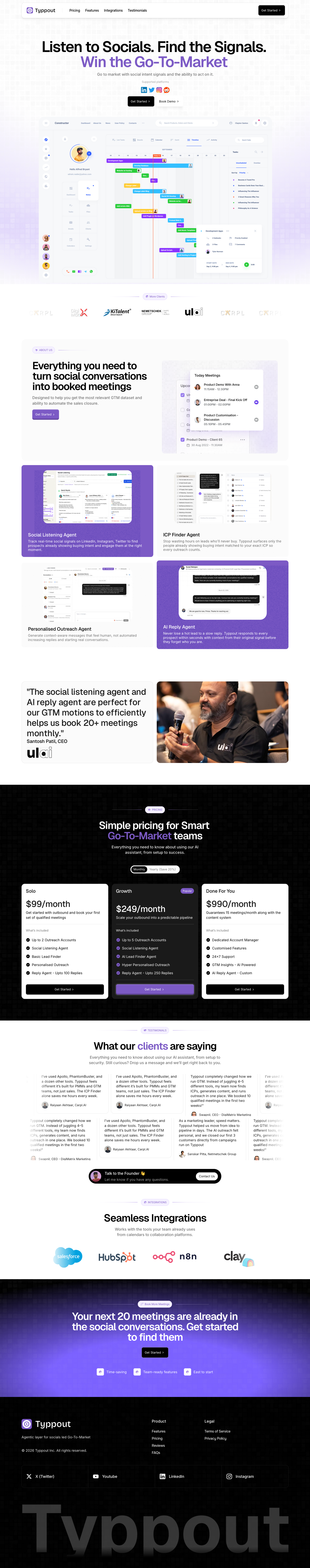 Typpout full landing page screenshot