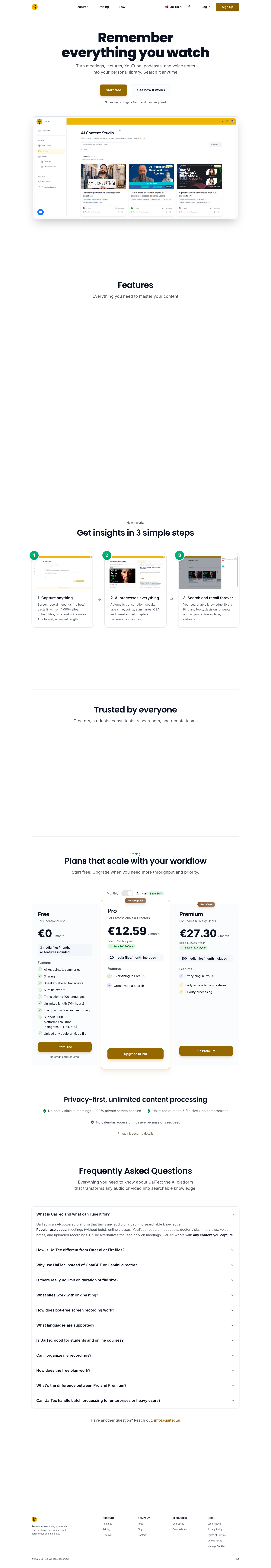 UaiTec full landing page screenshot