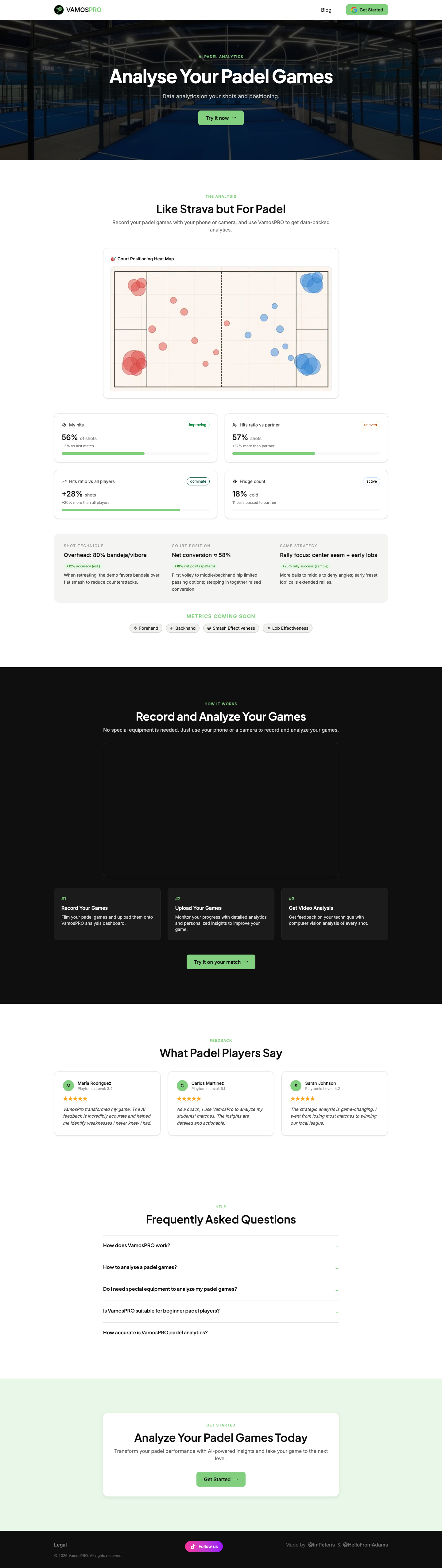 VamosPRO full landing page screenshot
