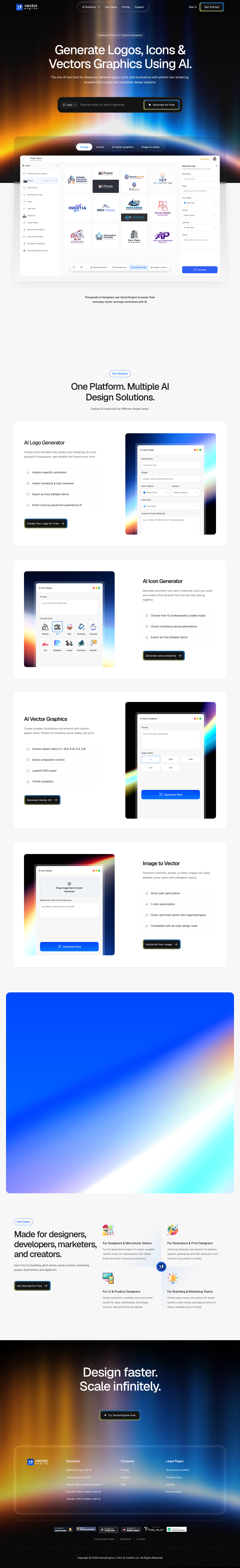 VectorEngine full landing page screenshot
