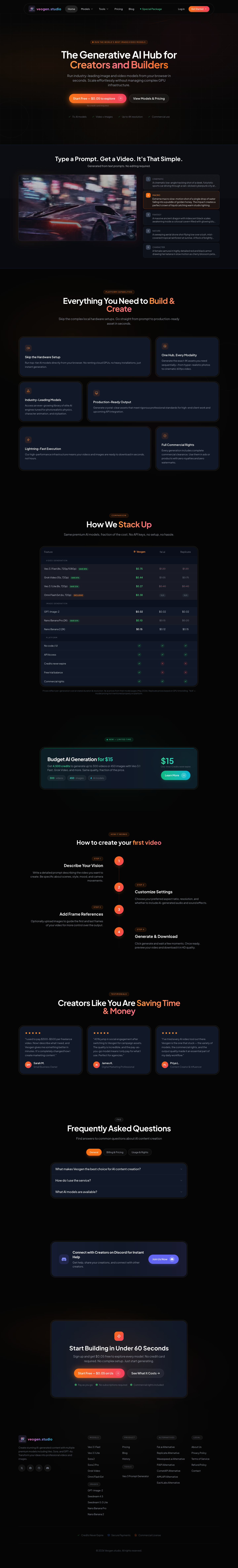 veogen.studio full landing page screenshot