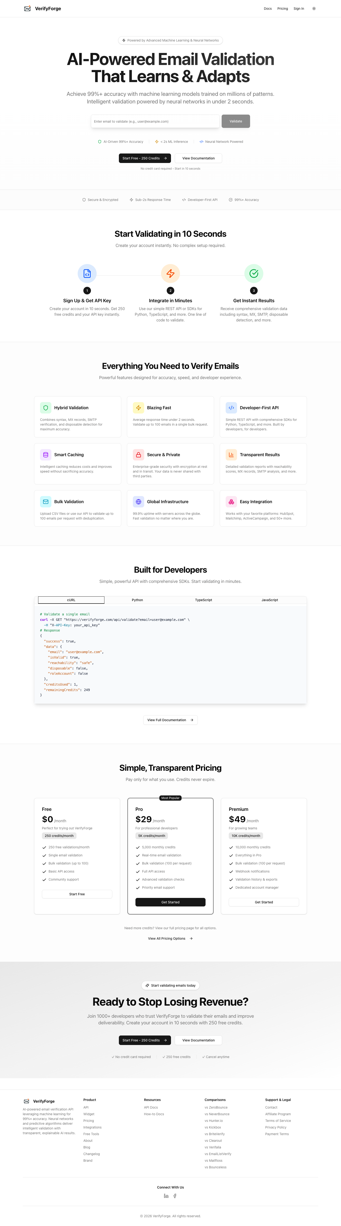 Verify Forge full landing page screenshot