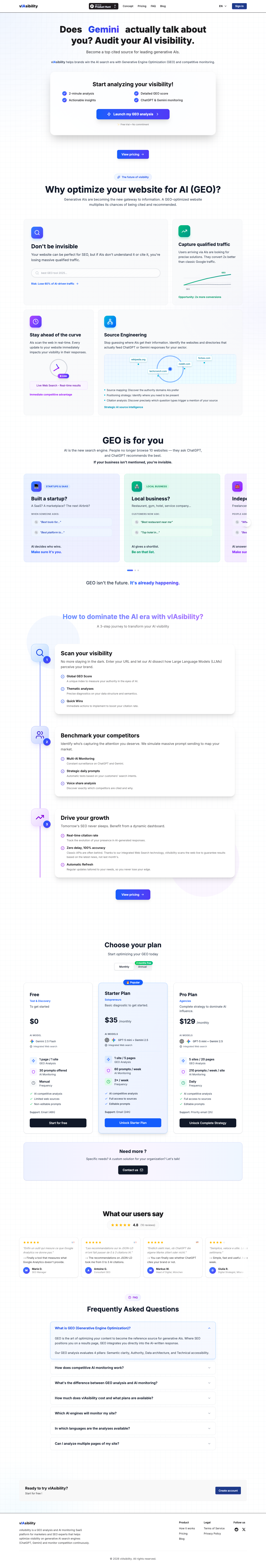 Viasibility full landing page screenshot