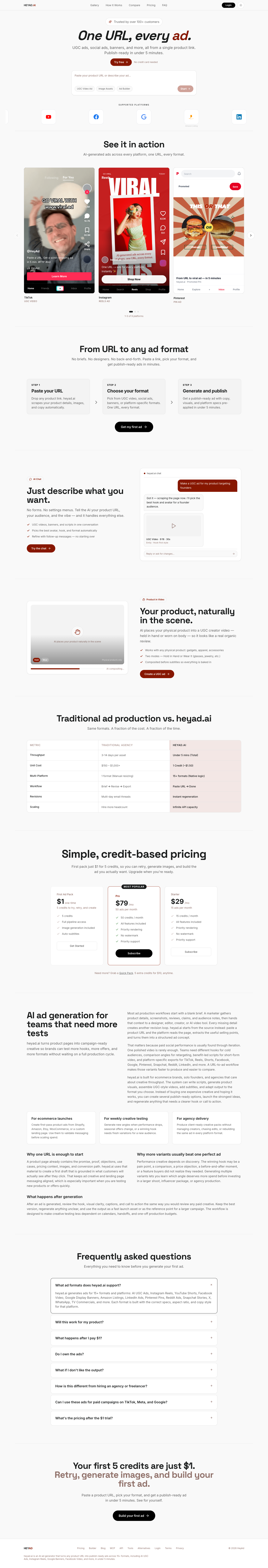 Viral.ad full landing page screenshot