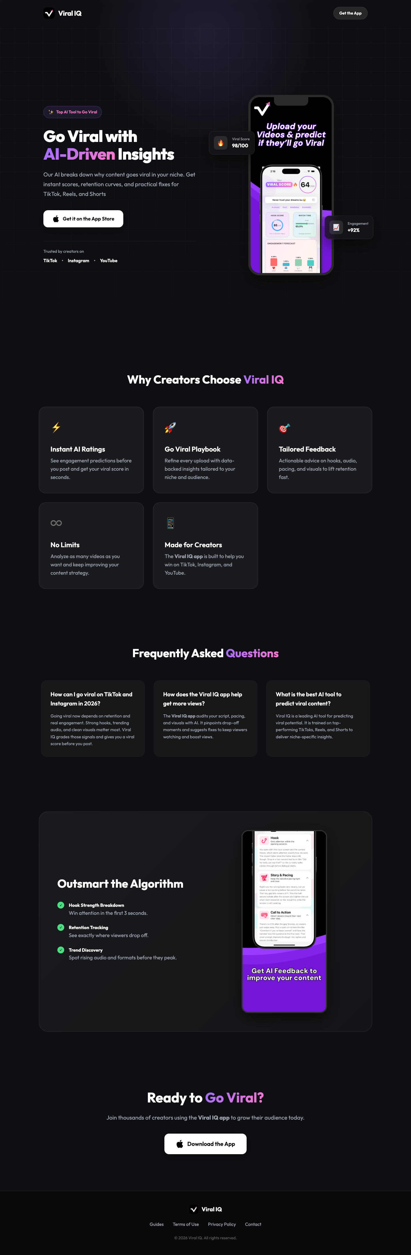 ViralIQ full landing page screenshot