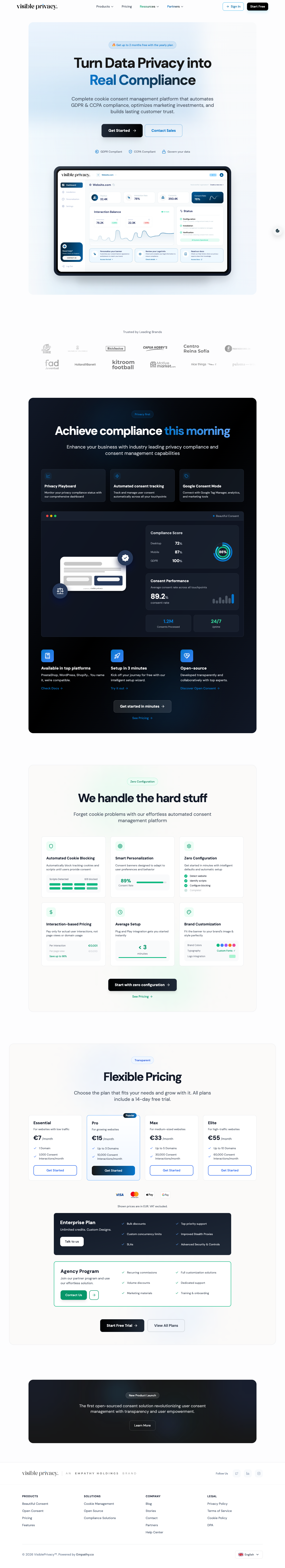 Visible Privacy full landing page screenshot