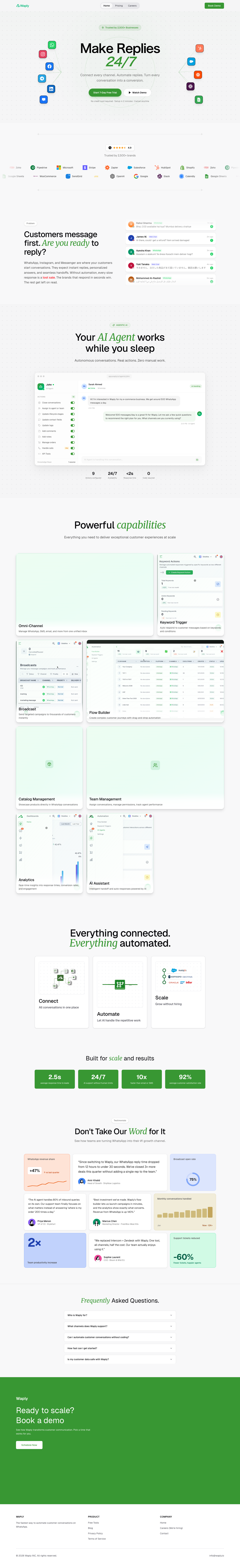 Waply, Inc. full landing page screenshot