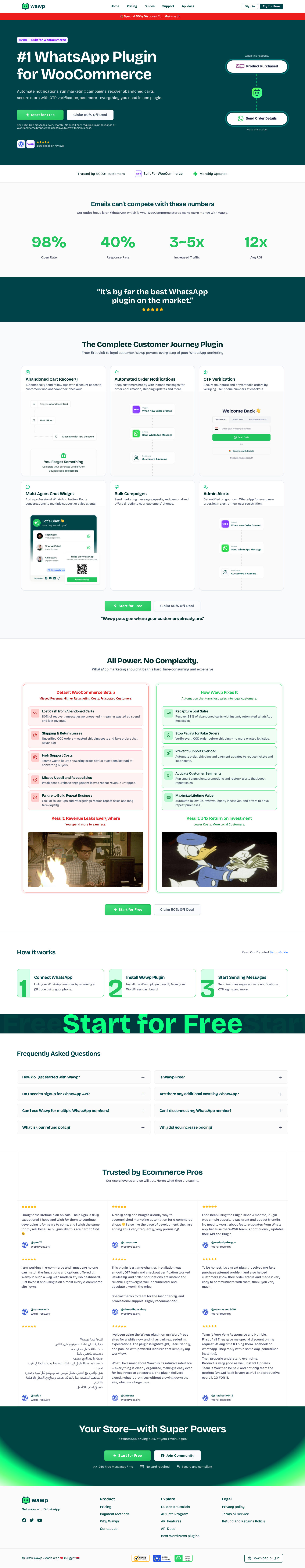 Wawp full landing page screenshot