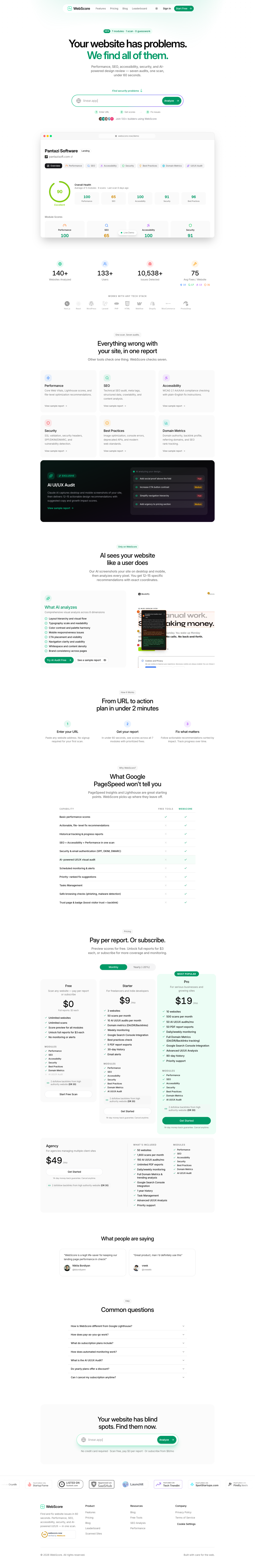 WebScore.now full landing page screenshot