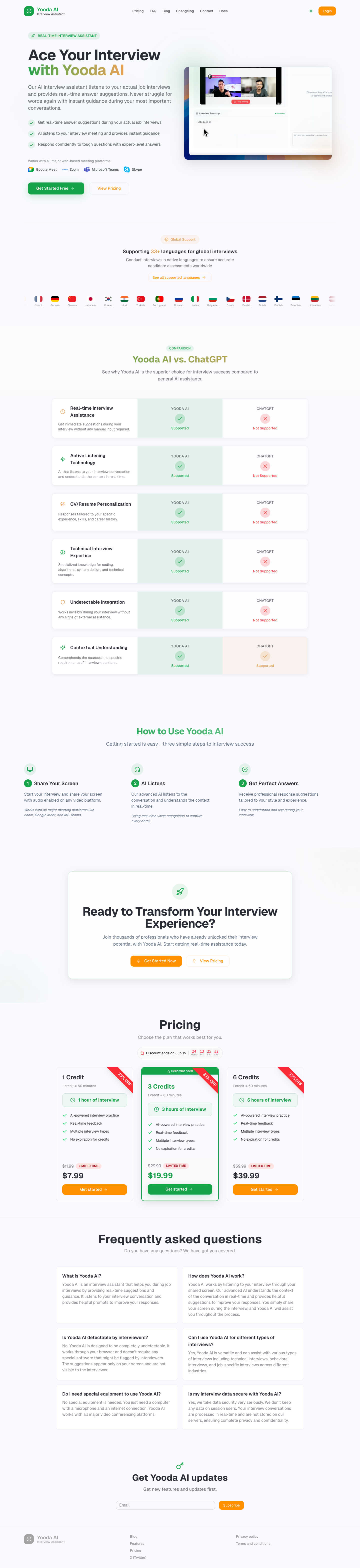 YoodaAI full landing page screenshot