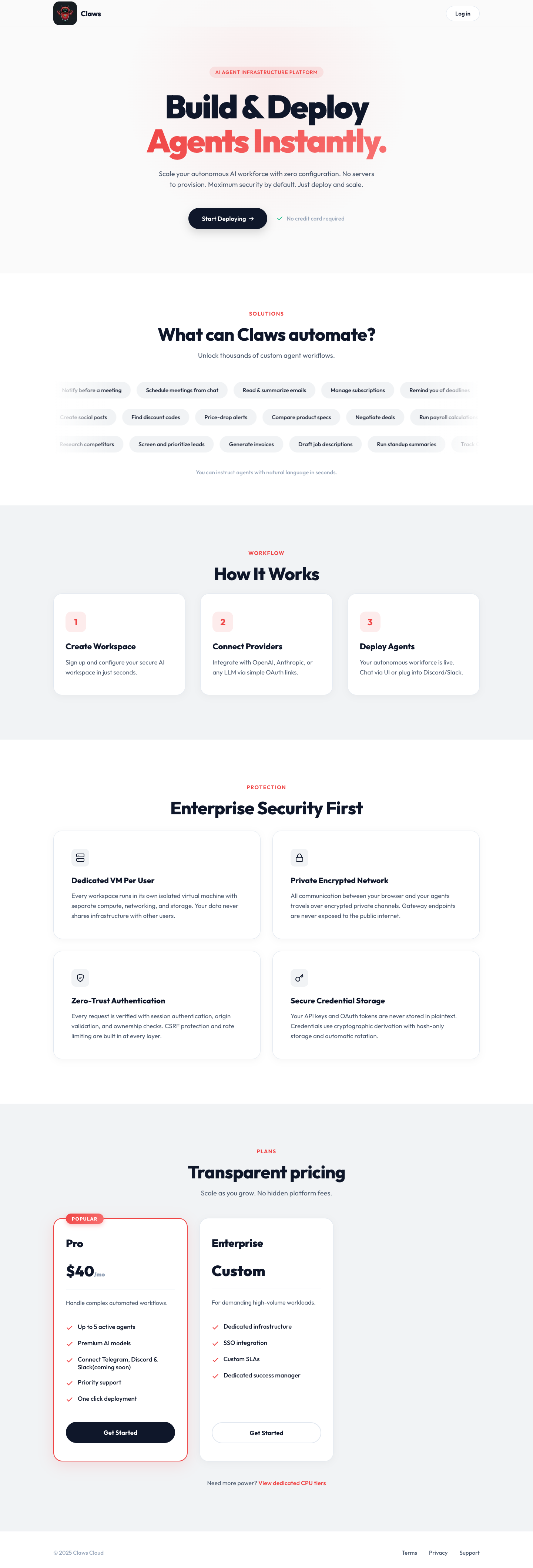 yourclaws full landing page screenshot