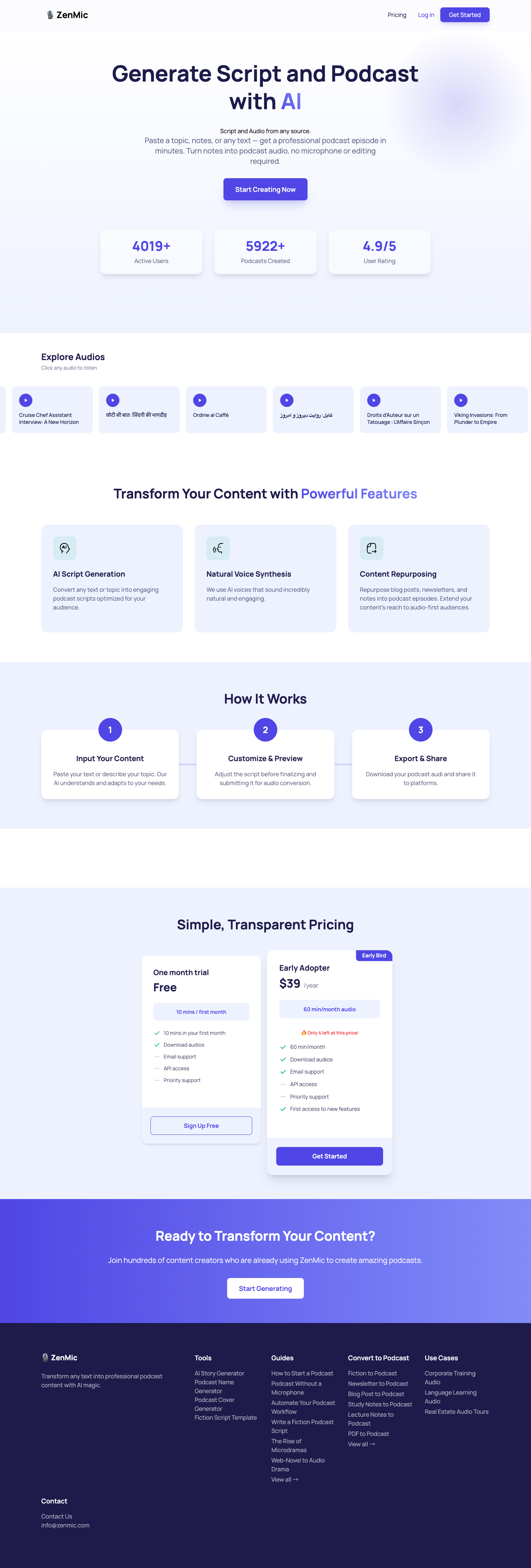 ZenMic full landing page screenshot