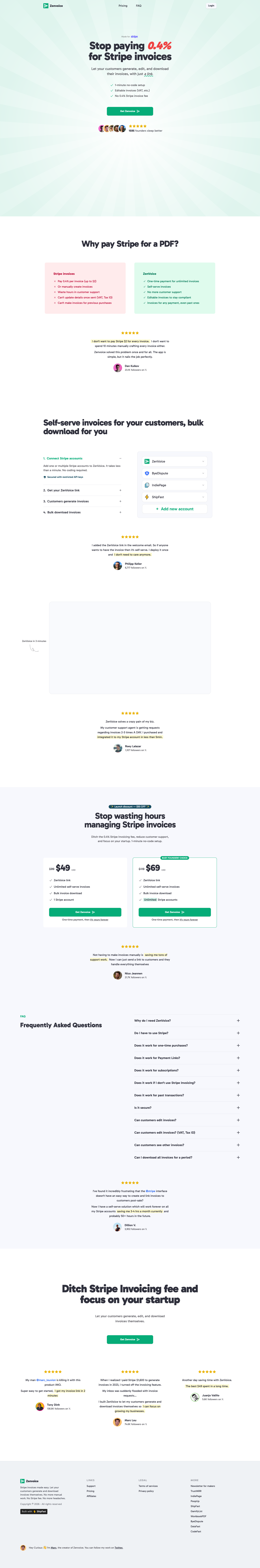 ZenVoice full landing page screenshot