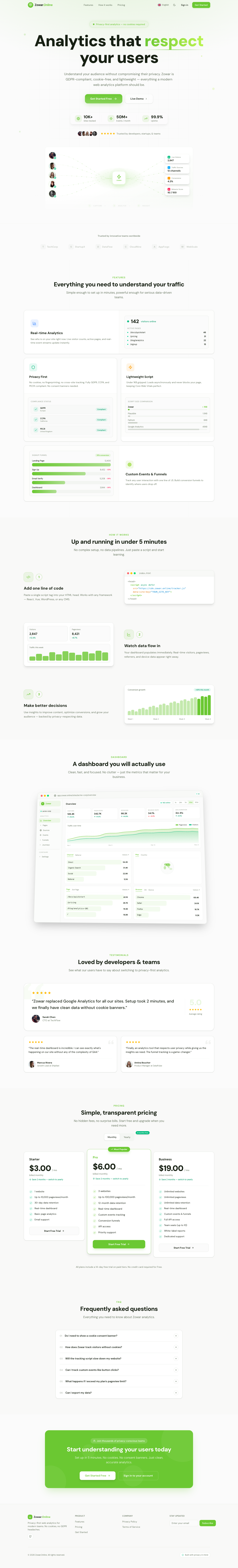 zowar full landing page screenshot